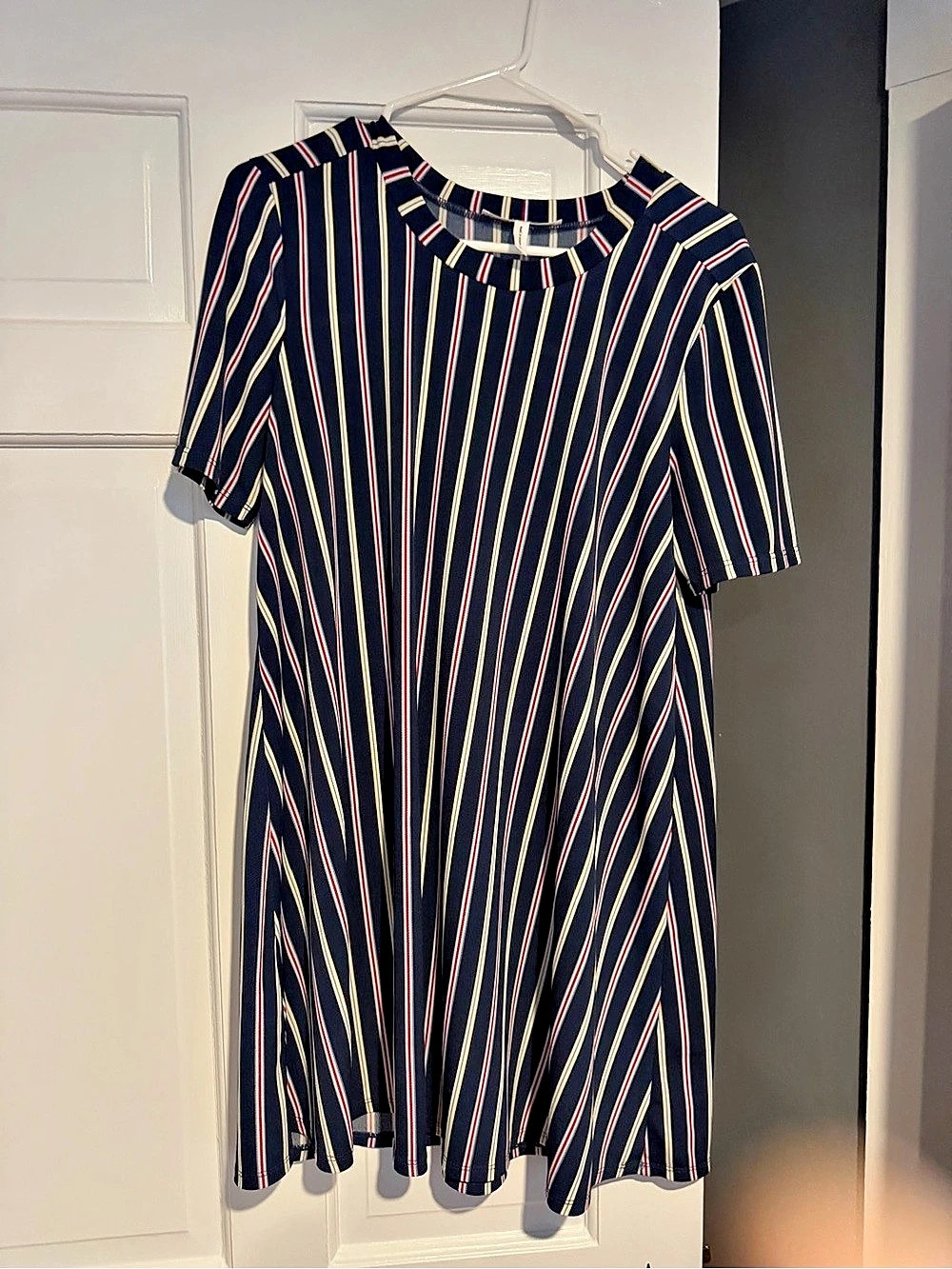 BCBG Generation Striped Mini Dress in Blue & Red Size Medium
